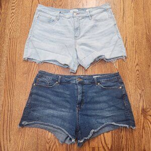 Sophia Vergara Denim Cut Off Shorts with Distressed Hem, LOT of 2 | 14